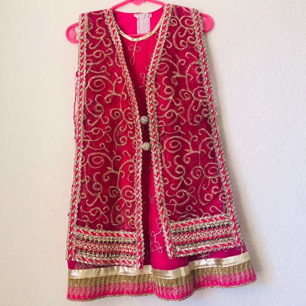 Pakistani/Indian Pink Gold Kurti 4-5 yrs